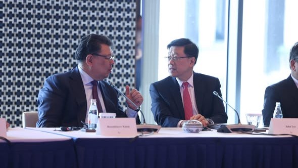 特首李家超今早出席哈萨克斯坦阿拉套市在香港举办的圆桌会议。李家超fb