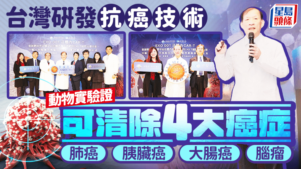 台灣研發抗癌技術 動物實驗證可清除4大癌症 肺癌/胰臟癌/大腸癌/腦瘤齊上榜