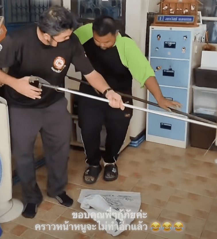 救援人员翌日早上上门捉蛇。