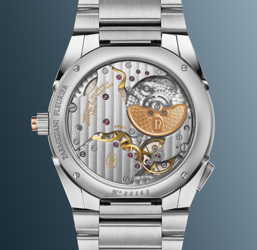 Parmigiani Tonda PF GMT Rattrapante Verzasca,機芯:PF051自動。 Parmigiani Tonda PF GMT Rattrapante Verzasca,機芯:PF051自動。