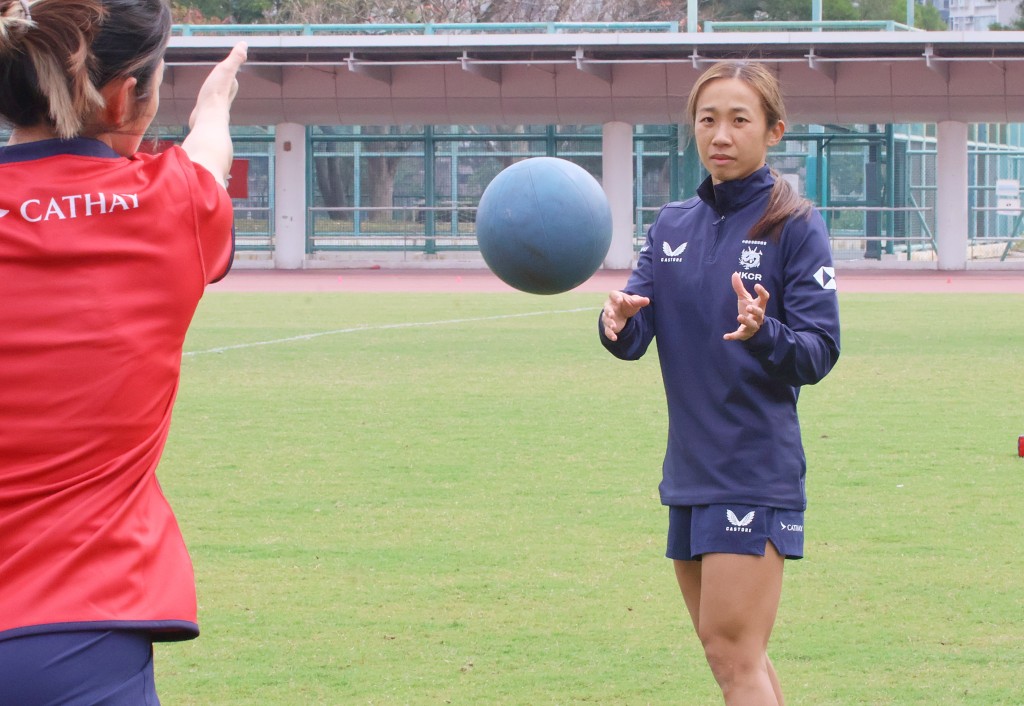 港女隊達陣王莊嘉欣。徐嘉華攝