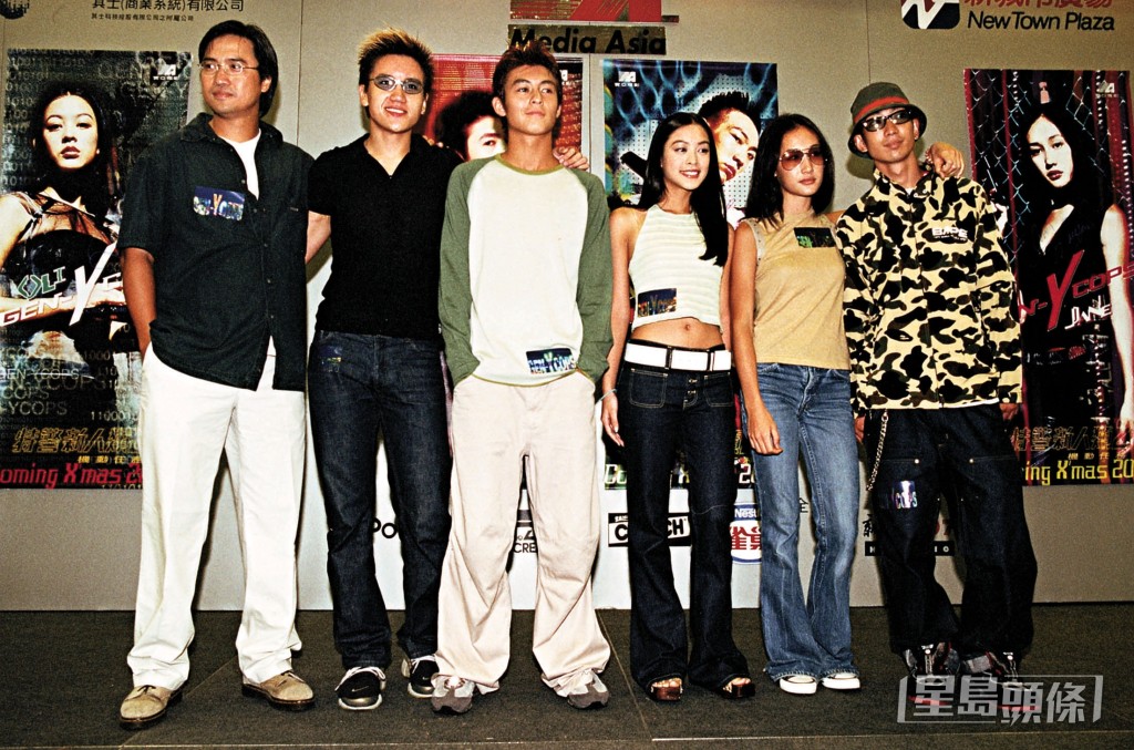 当年年仅21岁的Maggie Q（右二）夥拍陈冠希（左三）、冯德伦及李灿森等主演电影《特警新人类2》。