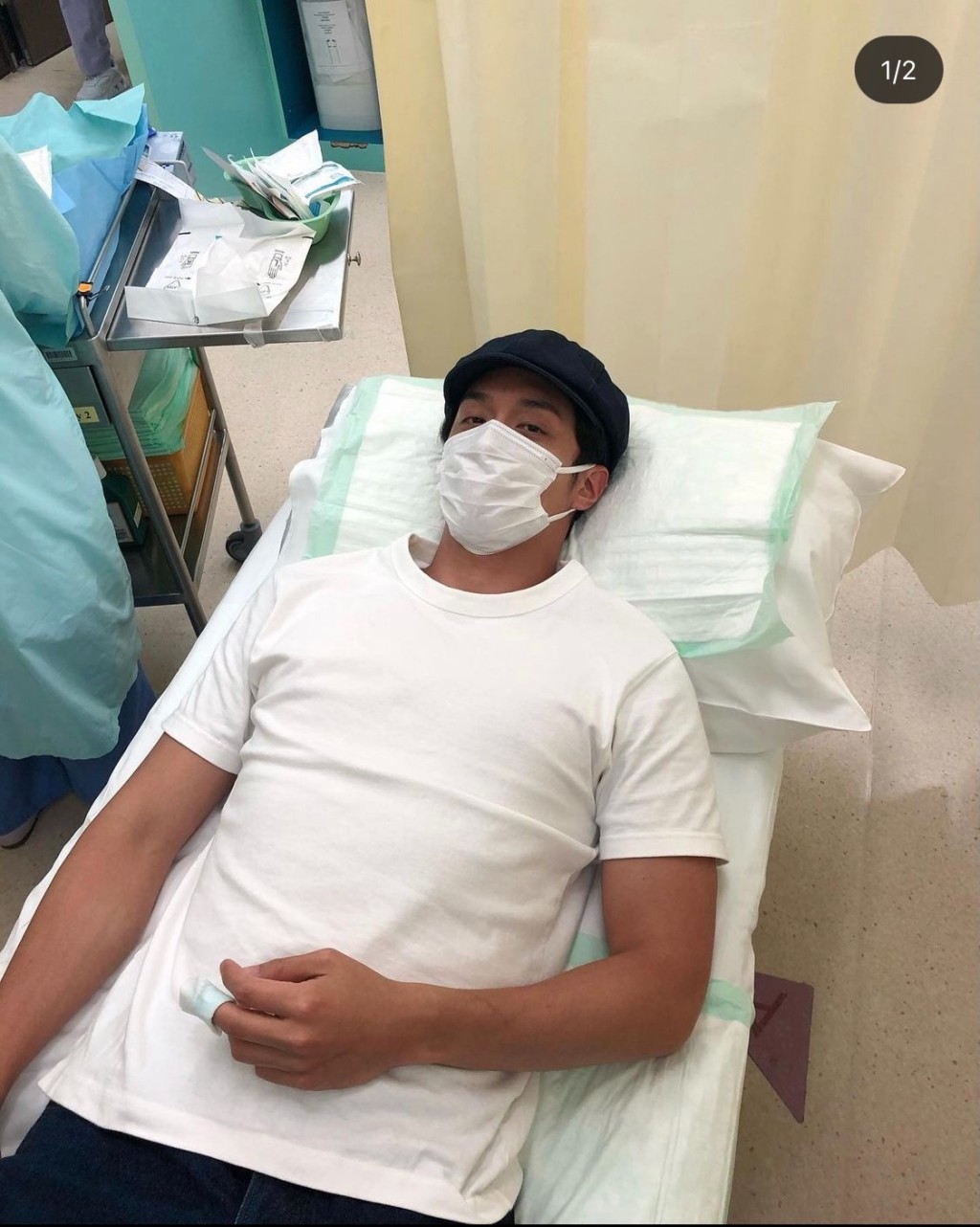 劉俊謙前日不慎被車尾箱夾到爆開,隨即送院治療。
