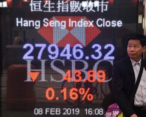 港股在豬年首個交易日低收43點。