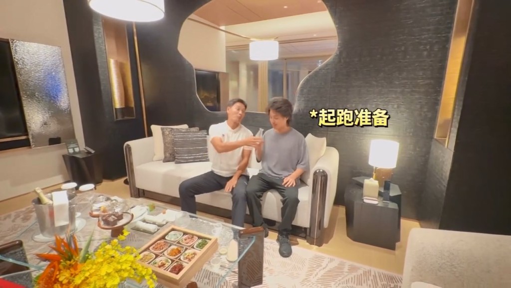 郭晉安曾與兒子郭令山在澳門的酒店拍片。 郭晉安曾與兒子郭令山在澳門的酒店拍片。