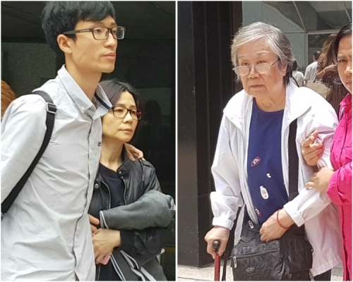 被告(左黑衣)及事主顧淑嫻(右白衣)。
