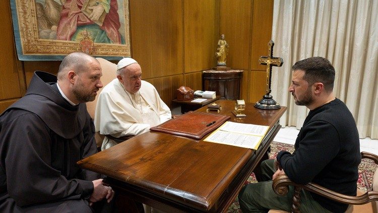 較早前教宗和澤連斯基會面。