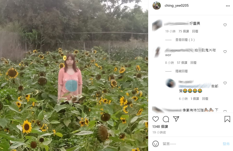 網民對頭上插花的阿儀有不同意見。
