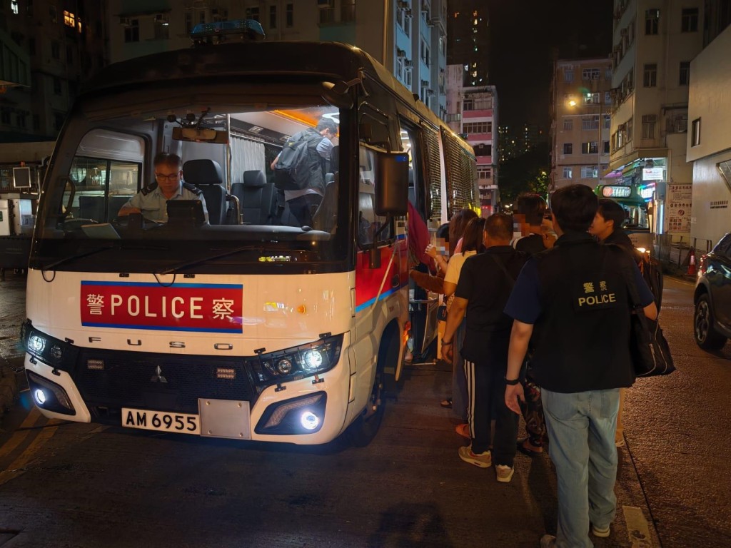警方全港大反黑 一晚拘82人包括犯罪集團主腦及骨幹 檢$900萬。警方圖片