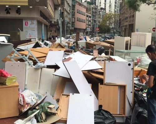 澳門街頭充滿垃圾。網民吳愷悠圖片