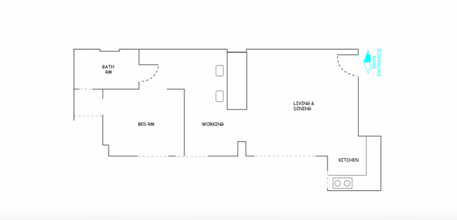 装修前格局平面图。
