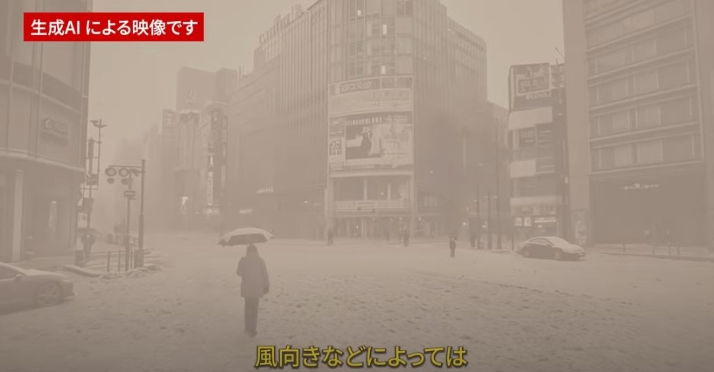 火山灰覆蓋东京多地。东京都总务局YouTube频道