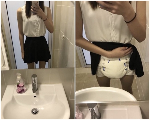 女大生以「尿布是我的教訓」為題貼警世圖。Dcard圖片