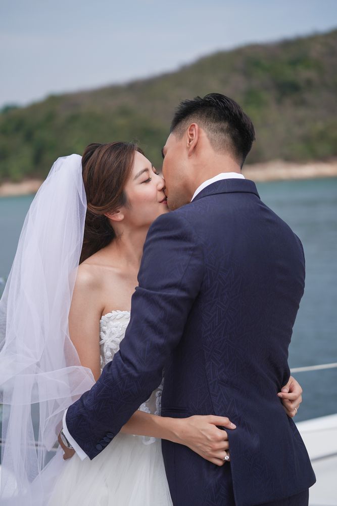 陳展鵬與單文柔早前大婚情況。