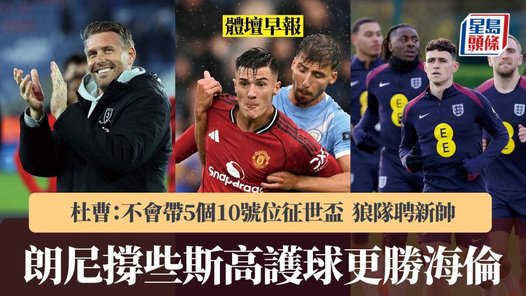 體壇早報｜杜曹：不會帶5個10號位征世盃 狼隊聘新帥 朗尼撐些斯高護球更勝海倫。法新社、路透社