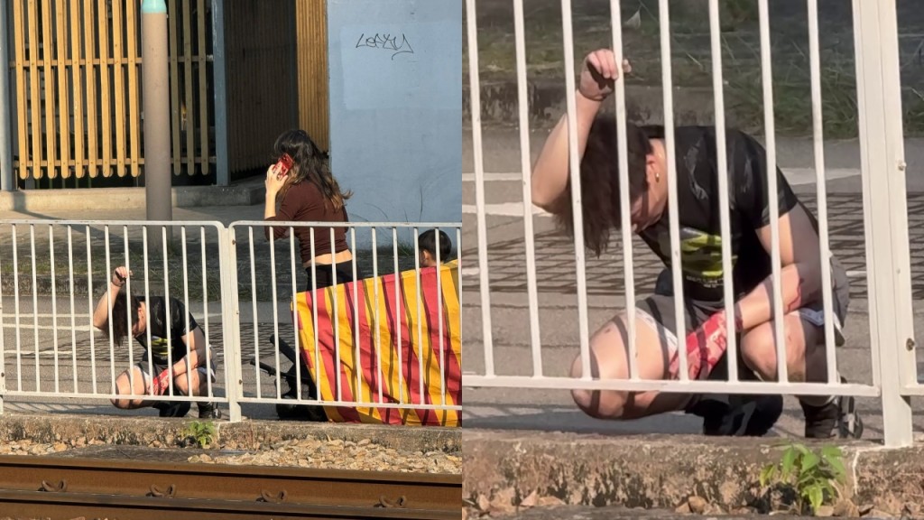 屯門家庭單車自炒 一家三口倒地受傷 父親頭部淌血不止