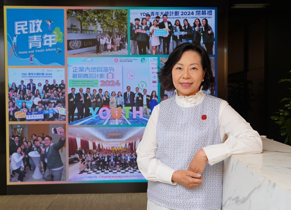 民政及青年事務局局長麥美娟。葉偉豪攝 