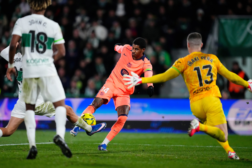 拉舒福特為巴塞埋齋。美聯社