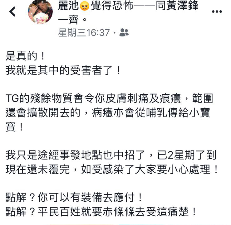之前陳麗麗喺社交網站發文控訴,豈料卻受惡意攻擊。