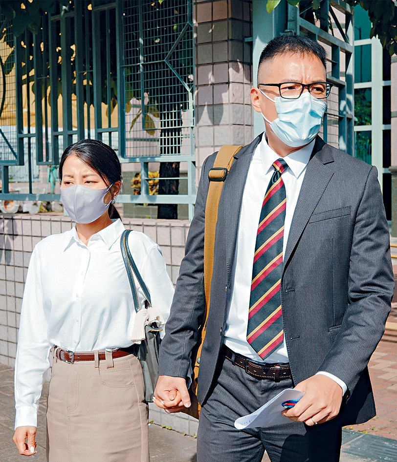 42歲警司陳建愉(右)否認1項非禮及3項普通襲擊罪受審。
