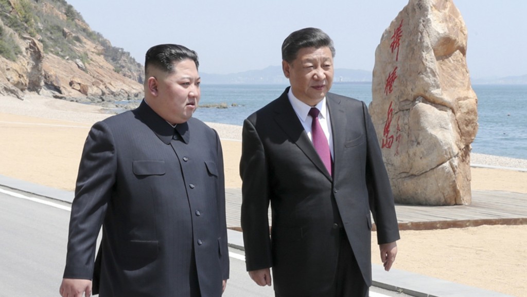 習近平向金正恩發回電。新華社資料相　
