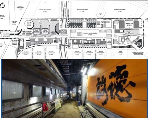 啟德站廣場設計現雛形，以東西兩部分組成。建築署及港鐵圖片