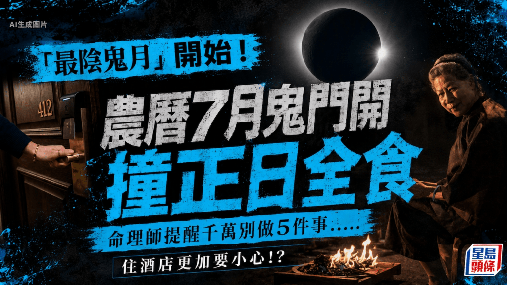 農曆7月禁忌2026｜日全食撞正鬼門關大開成「近年最陰」！命理師警告勿犯5大事 住酒店辟邪敲門無用？