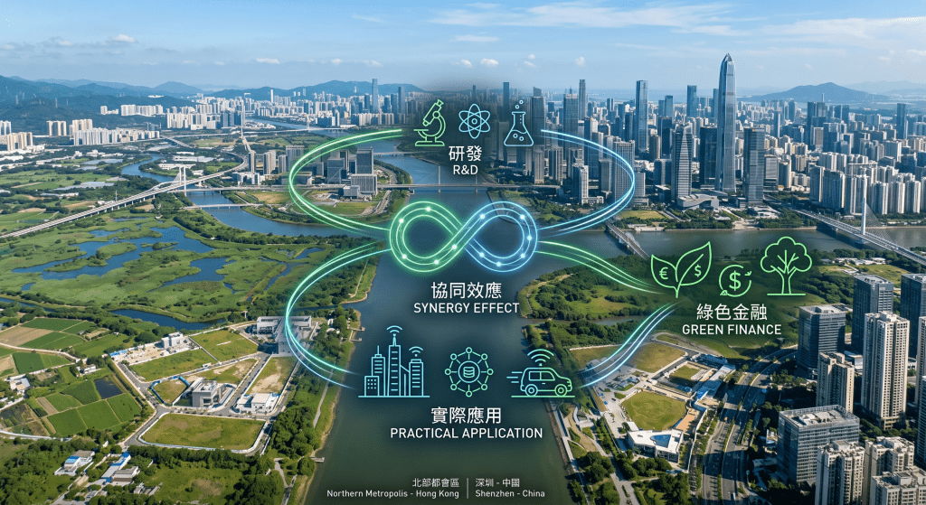 北都發展如箭在弦,若能善用此創科腹地,將本港科研與融資優勢結合對岸產能,定可激發綠色經濟新動能。 北都發展如箭在弦,若能善用此創科腹地,將本港科研與融資優勢結合對岸產能,定可激發綠色經濟新動能。