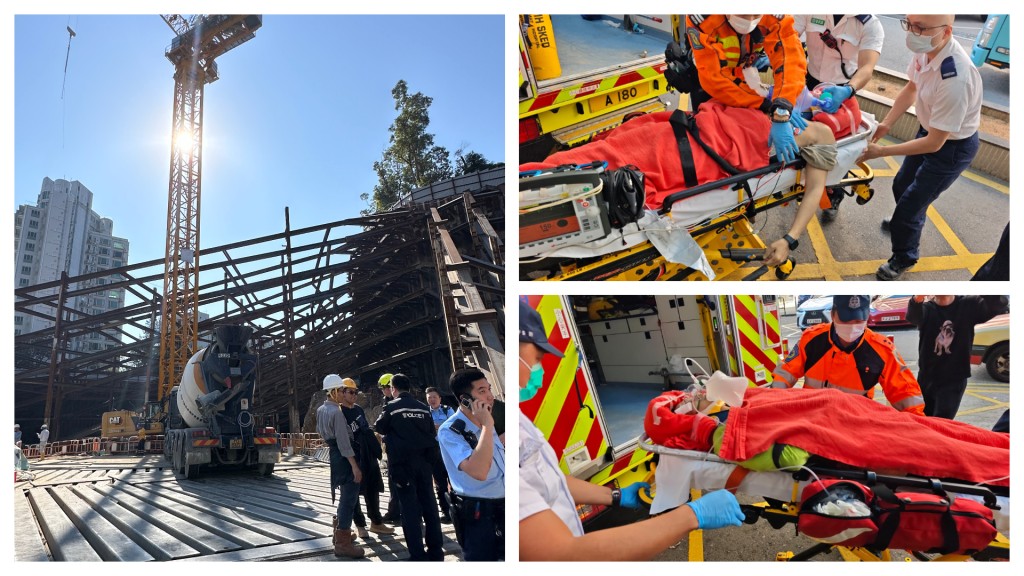 天秤吊運風煤樽期間，風煤樽墮下擊傷工人。