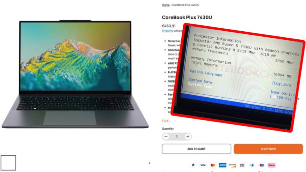 國產品牌CHUWI的CoreBook X筆電被揭CPU造假。