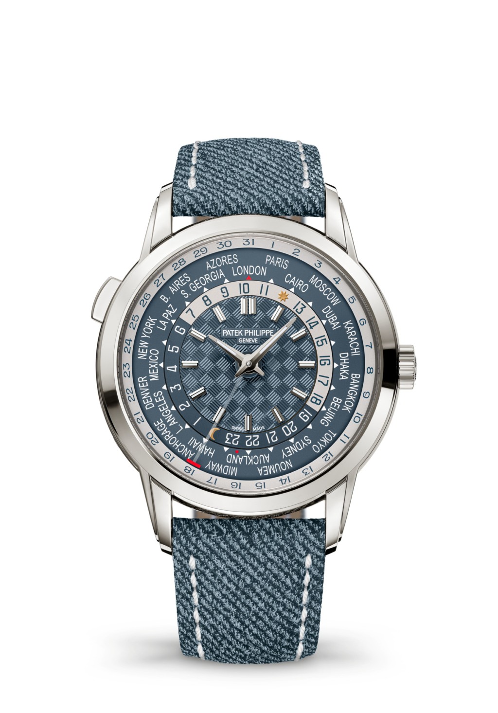 Patek Philippe World Time Date 5330G-001；錶殼：40mm 白金／機芯：240 HU C自動／售價：$590,600。