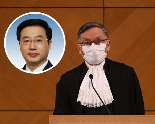 常務副檢察長童建明(小圖)會見香港終院首席法官張舉能(大圖)。網圖及資料圖片