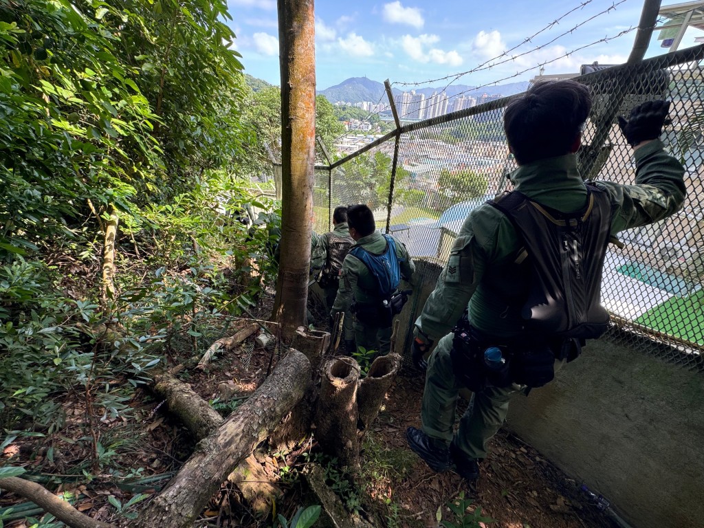 新界北总区人员加强山区密林的巡逻和搜查。警方提供