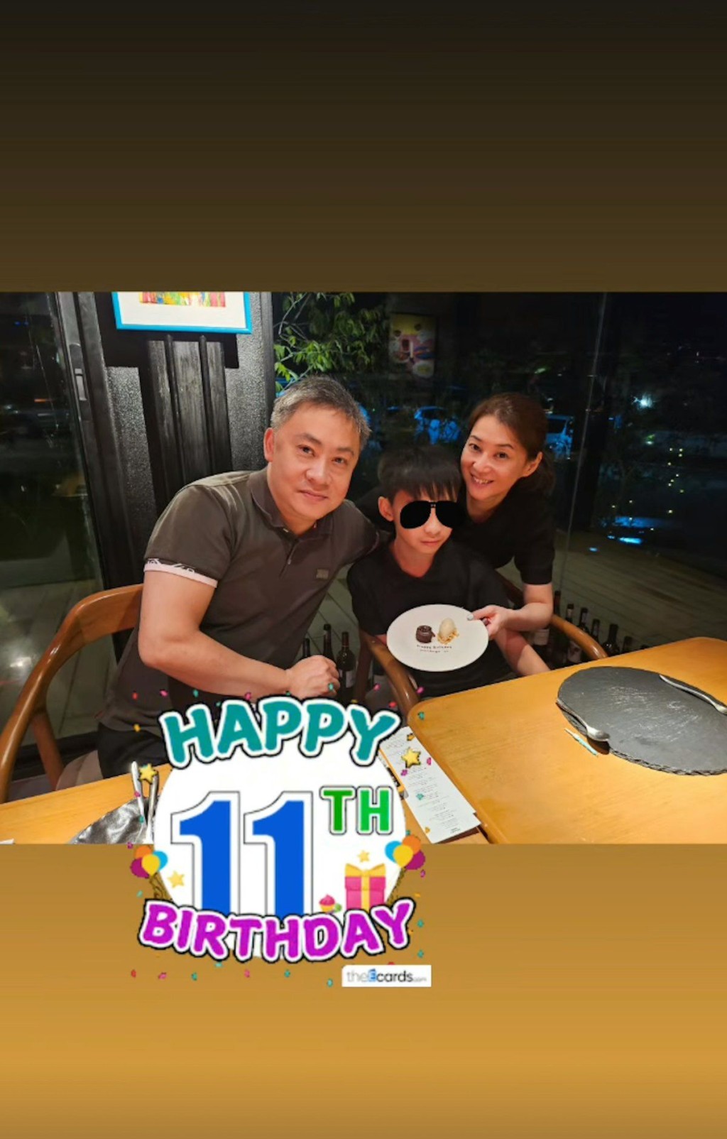 陳伶俐去年與老公為11歲子慶祝生日，以行動粉碎婚變傳聞。