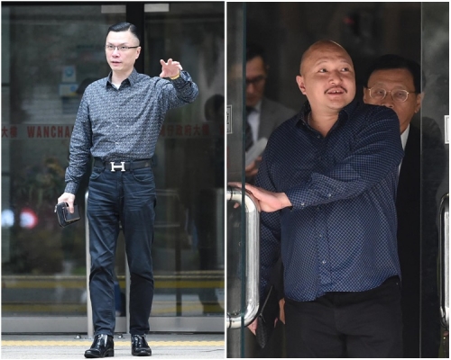 其中兩名被告陳家建(左)及黎家龍(右)。