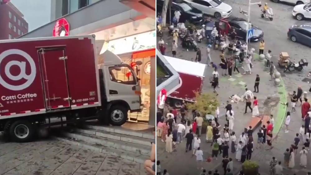 湖南岳陽貨車撞進奶茶店，致2死2傷。