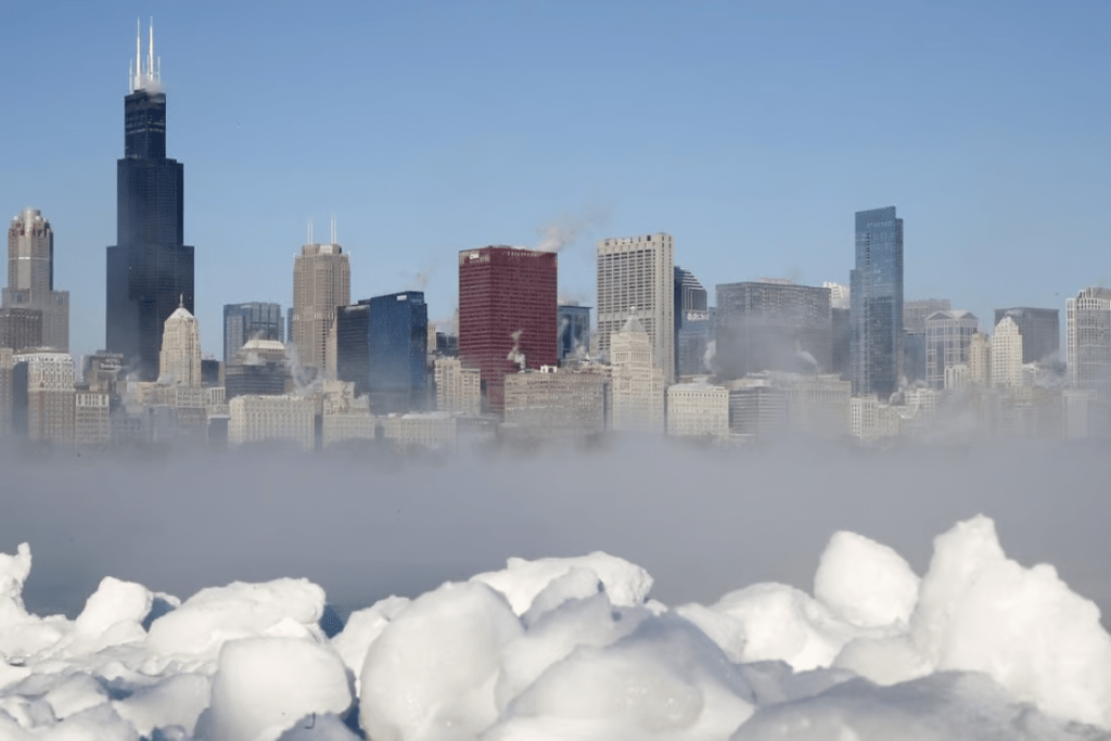 当土壤随高温变得乾燥、密合，会导致都市底下的土地缓慢位移，加上摩天高楼的重力，芝加哥将逐渐下沉。路透社