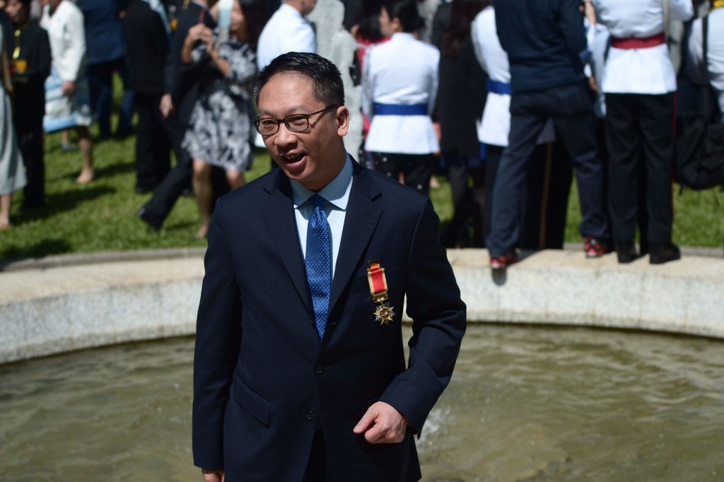 袁國強獲頒大紫荊勳章。