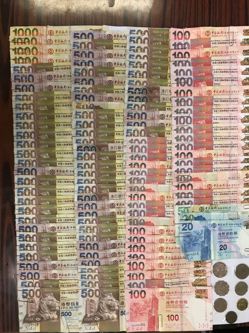 檢獲的現金。