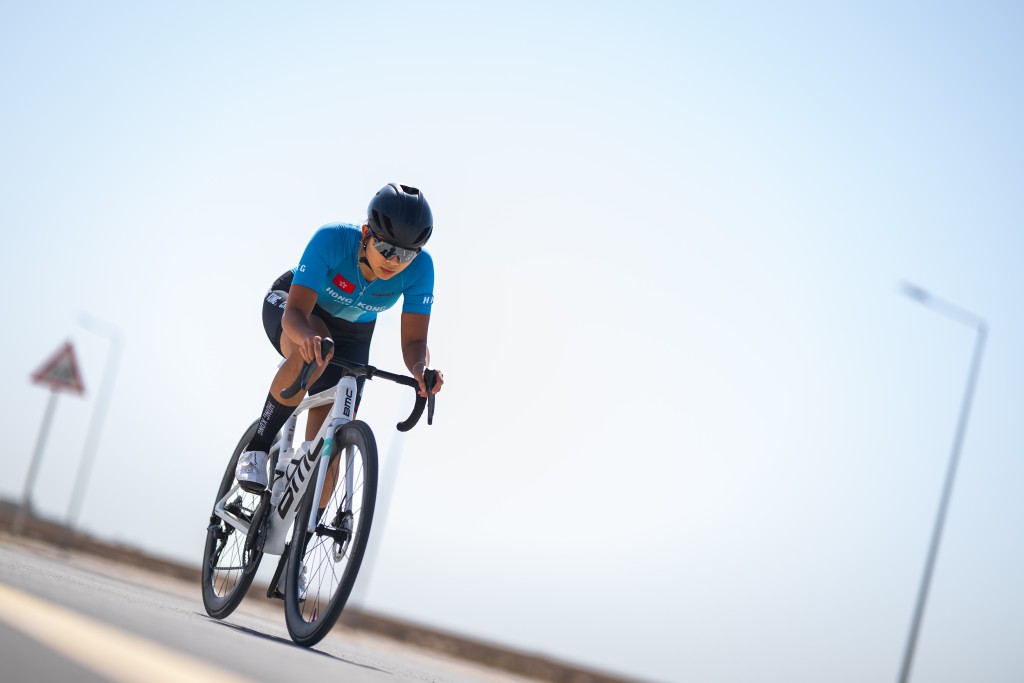 羅靖喬在女子75公里公路賽贏得銅牌。港協暨奧委會圖片