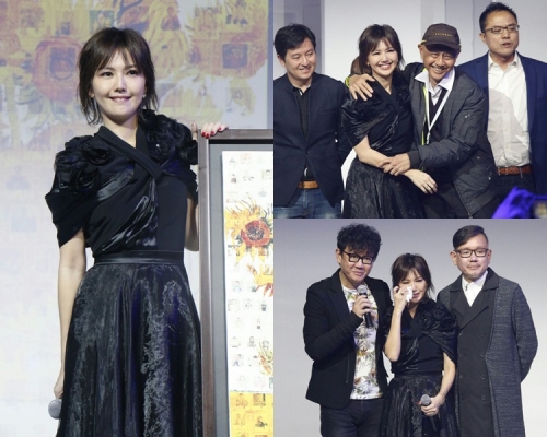 孙燕姿获老爸及李偲菘、李伟菘两位老师到来撑场，非常感动。