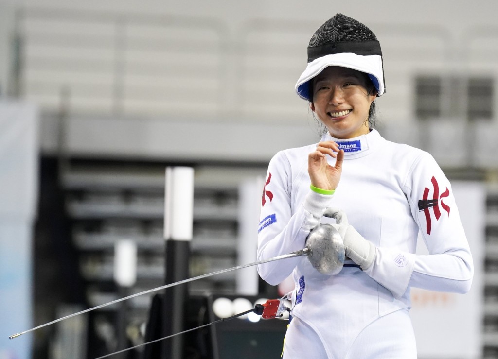 江旻憓胜出决赛后笑逐颜开。国际剑联Facebook图片