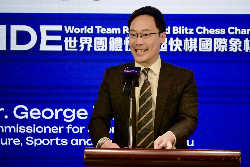 文化体育及旅游局体育专员蔡健斌致辞。杨功煜摄