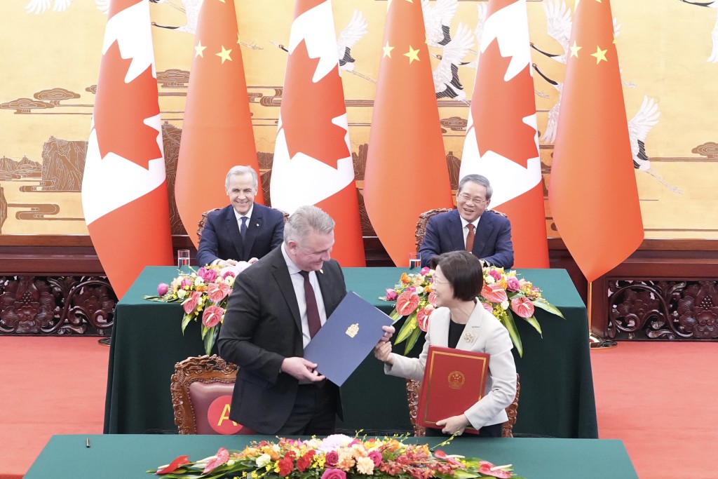 兩國總理共同見證簽署經貿、海關、能源、建築、文化、公共安全等多項合作文件。中新社