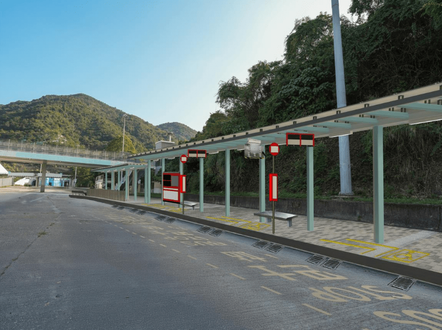 擴建大老山隧道巴士轉乘站電腦模擬圖，新建往沙田方向巴士轉乘站。沙田區議會文件圖片