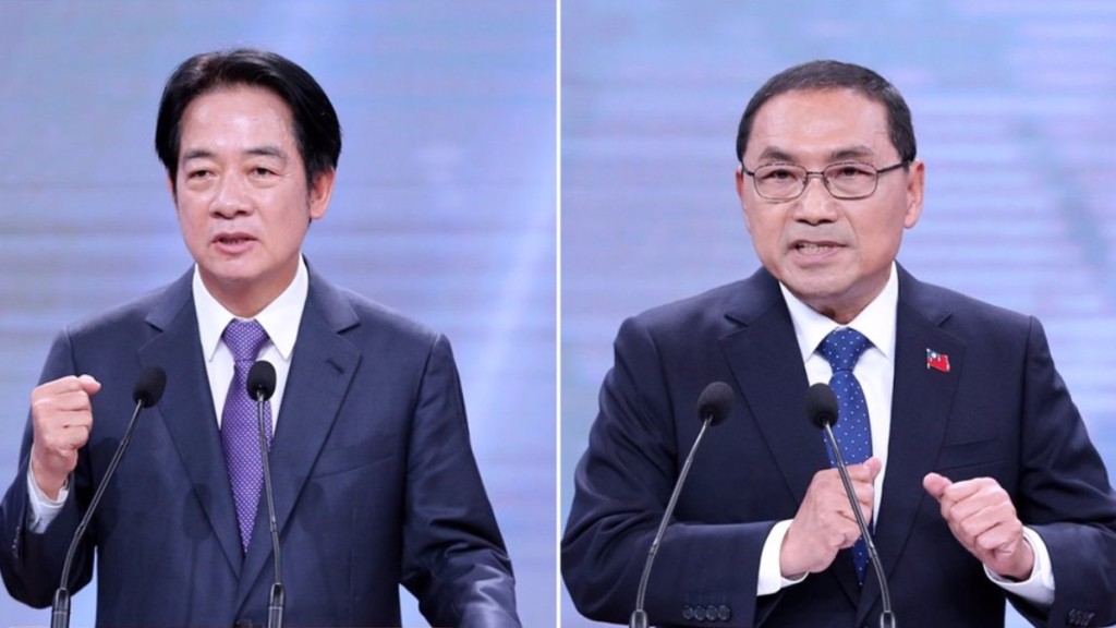 台湾大选前，唯一电视辩论会结束，赖清德支持度仅领先候友宜2-3%。（中时新闻网）