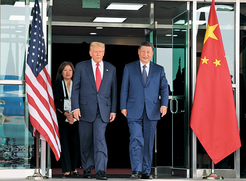 去年10月，國家主席習近平在釜山同美國總統特朗普會面。