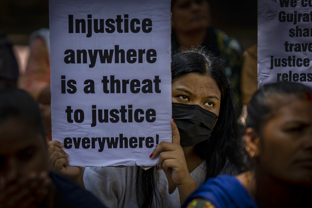 大批婦女團體在首都新德里示威抗議。AP圖片