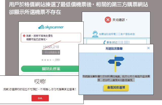 最低價機票隨時售罄。消委會圖片
