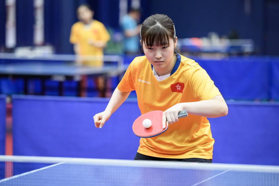 蘇籽童擊敗世界排名高44位的曾尖，晉級16強。中國香港乒乓總會圖片